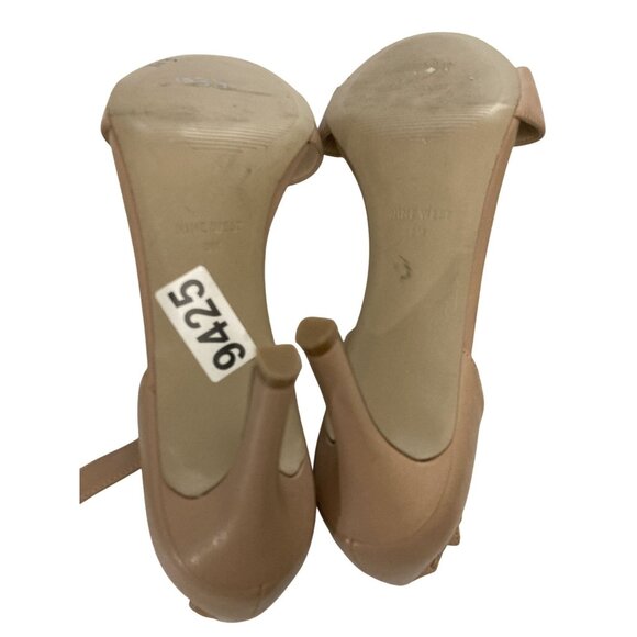 Nine West Womens Size 9M Nude Heeled Sandals With Ankle Strap Open Toe - Picture 7 of 8